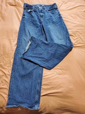 Old Navy Medium Blue High-Rise Wide-Leg Jeans